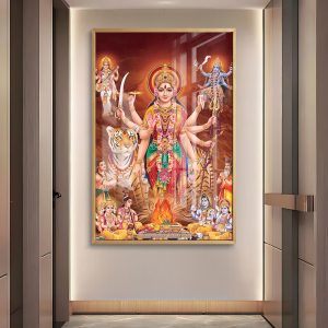 Goddess Durga Yajna Blessing Glass Art