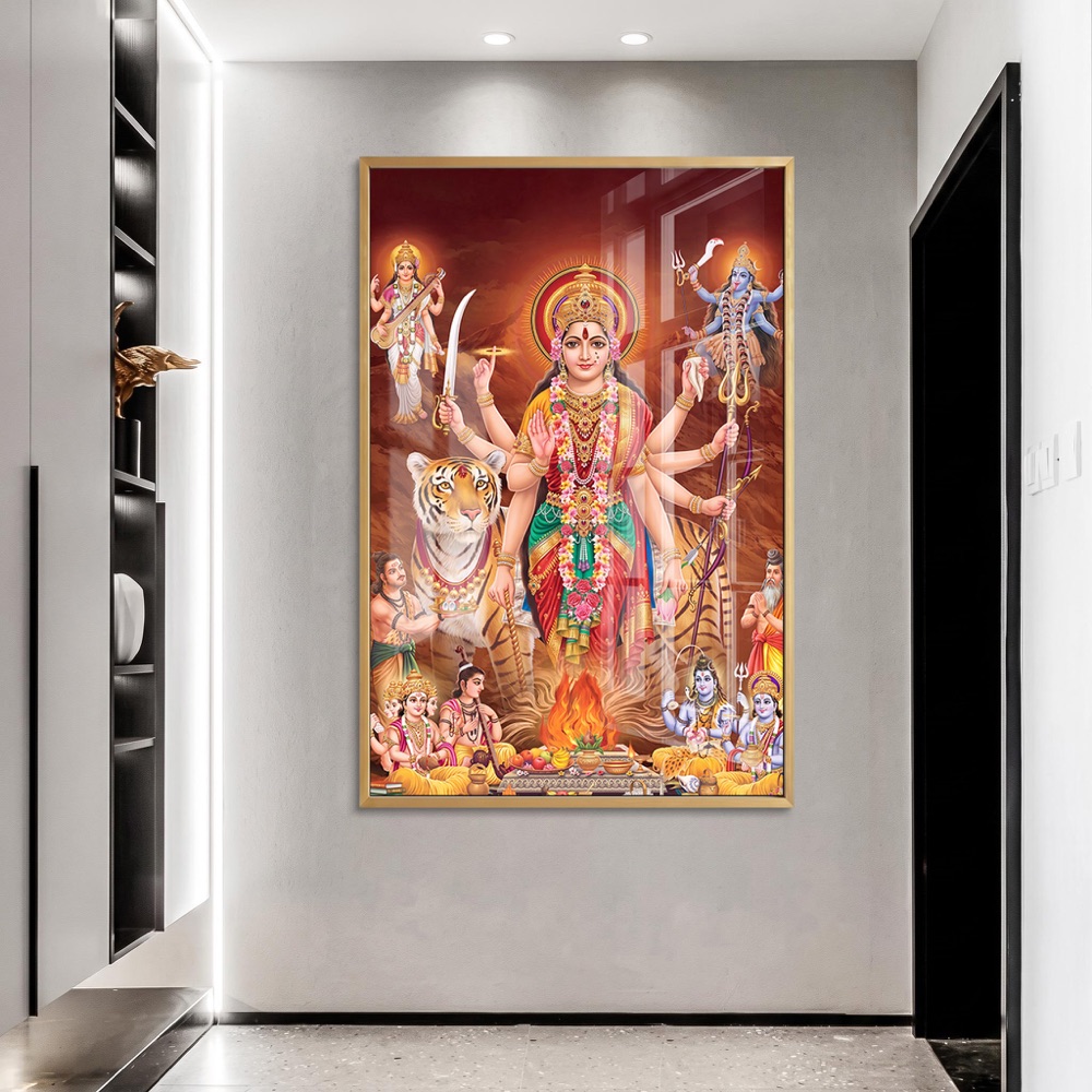 Goddess Durga Yajna Blessing Glass Art - Image 2