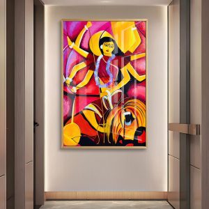 Modern Expressionist Maa Durga Lion Painting