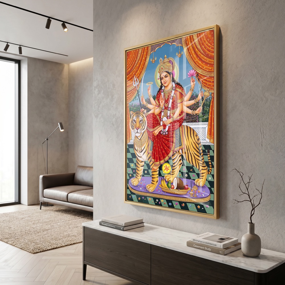 Goddess Durga Tiger Palace Courtyard Art - Image 3