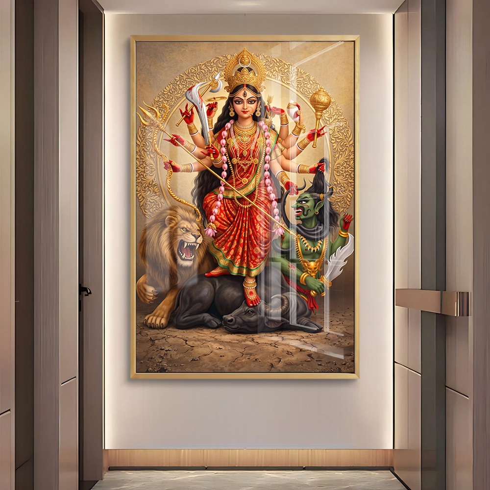 Fierce Maa Durga Slaying Asura Frame - Image 2