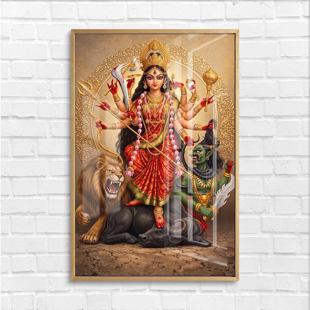 Fierce Maa Durga Slaying Asura Frame - Image 4