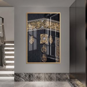 Kaaba Corner Kiswah Close Up Islamic Art