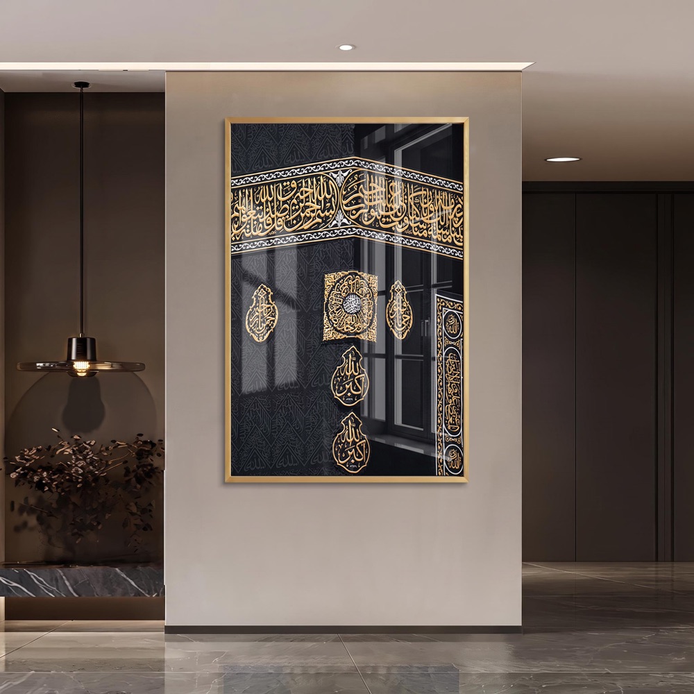 Kaaba Corner Kiswah Close Up Islamic Art - Image 2