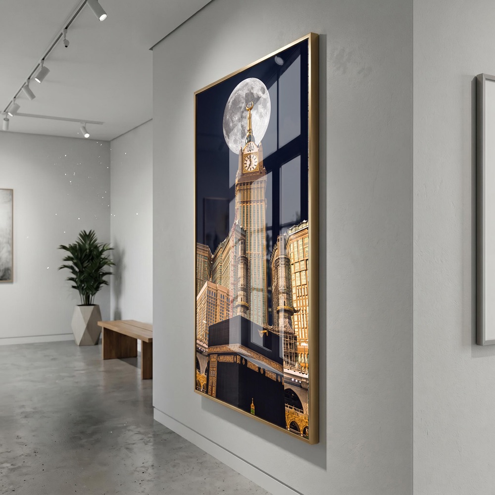Kaaba Makkah Clock Tower Moon Painting - Image 3