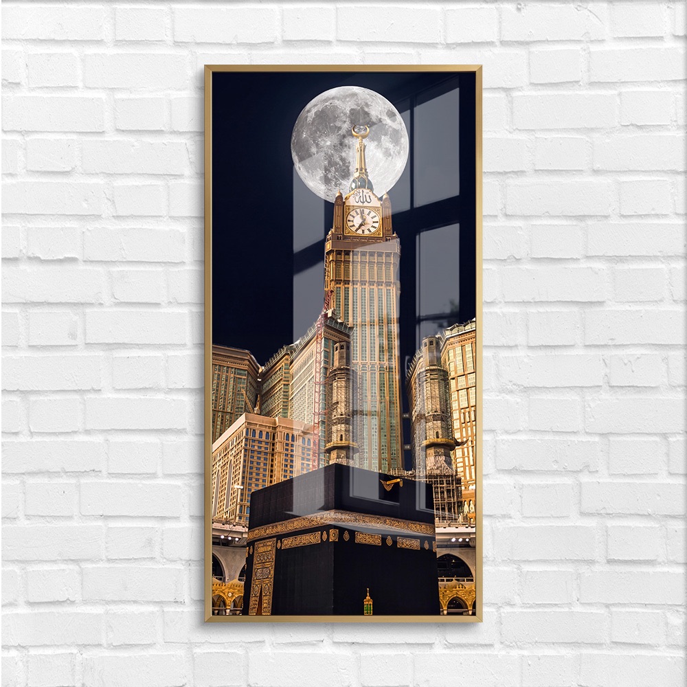 Kaaba Makkah Clock Tower Moon Painting - Image 4