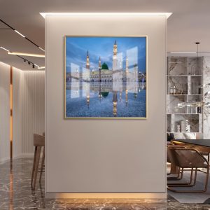 Madinah Mosque Reflection Square Wall Art