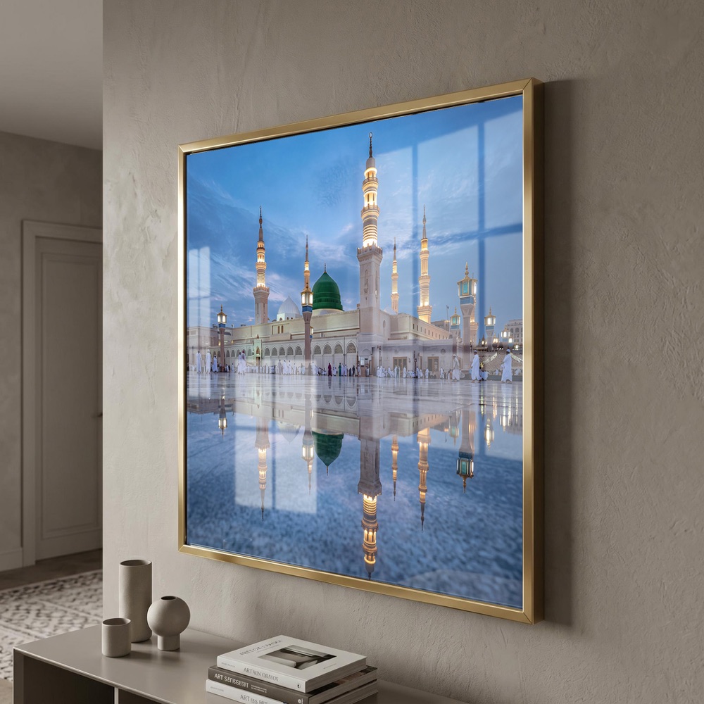 Madinah Mosque Reflection Square Wall Art - Image 3