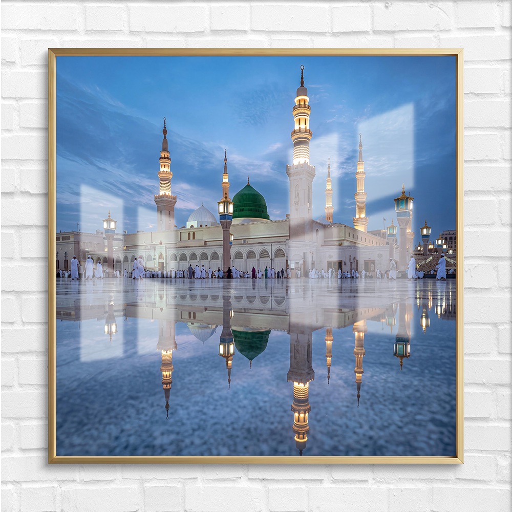 Madinah Mosque Reflection Square Wall Art - Image 4