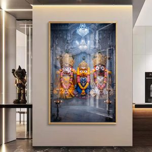 Silver Shrine Jagannath Balabhadra Subhadra Ji Wall Art