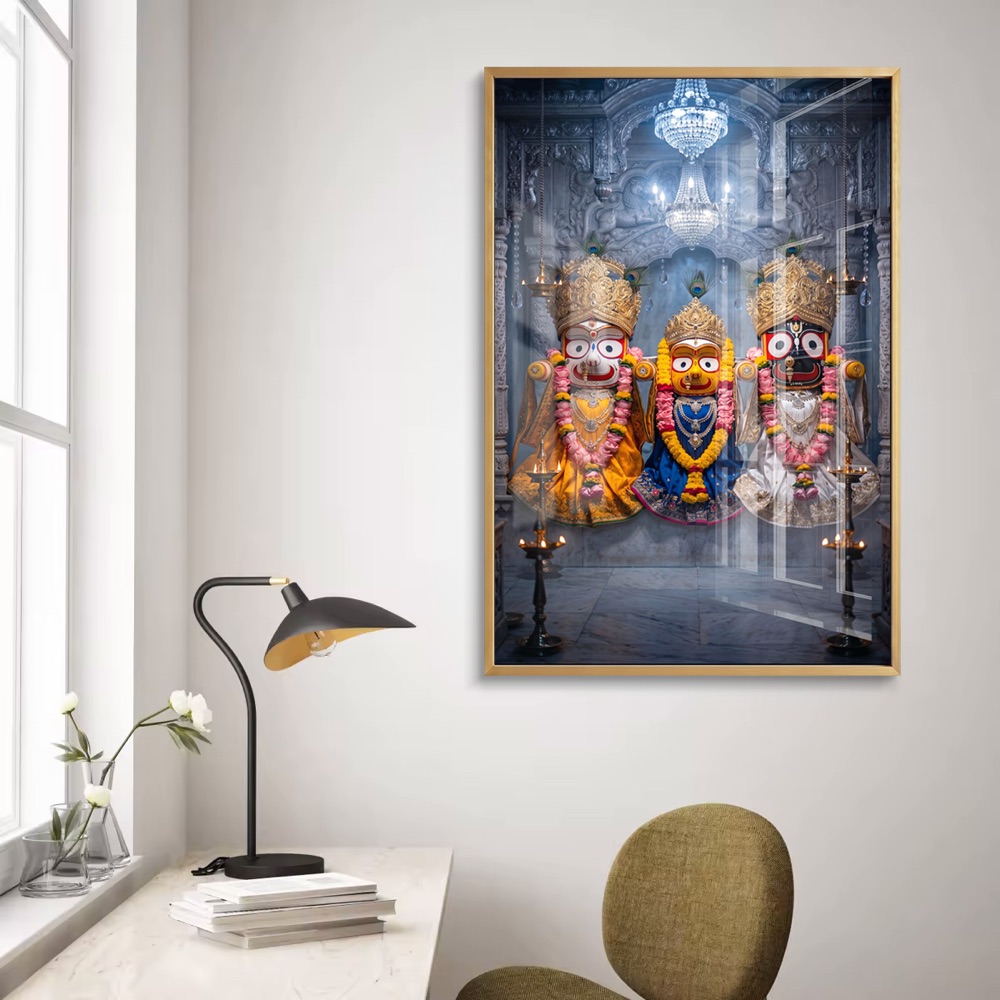 Silver Shrine Jagannath Balabhadra Subhadra Ji Wall Art - Image 2