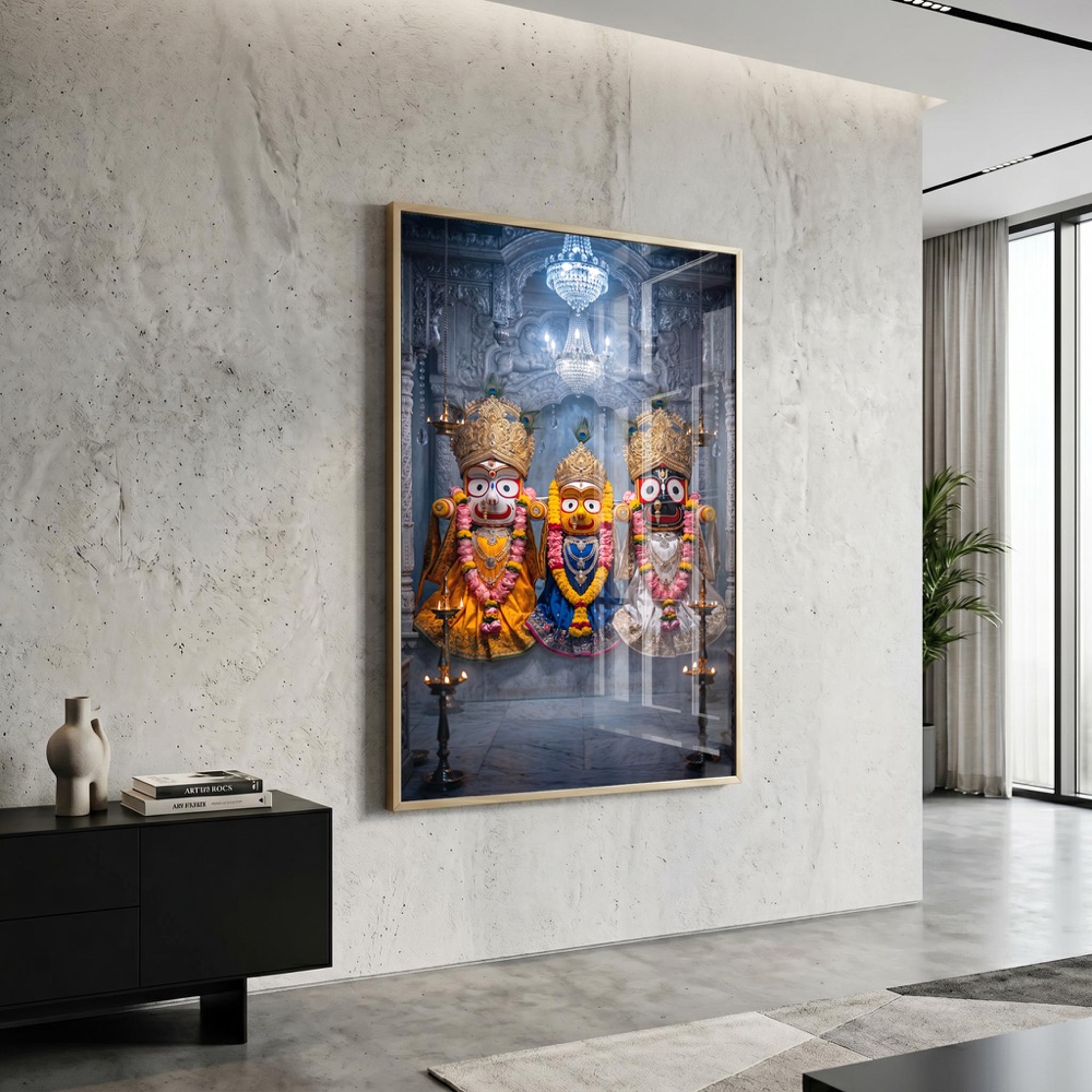 Silver Shrine Jagannath Balabhadra Subhadra Ji Wall Art - Image 3