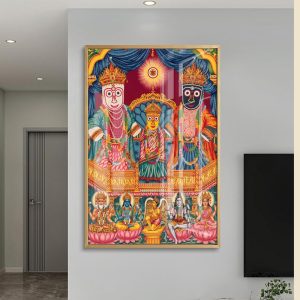 Traditional Jagannath Trinity With Deities Wall Painting