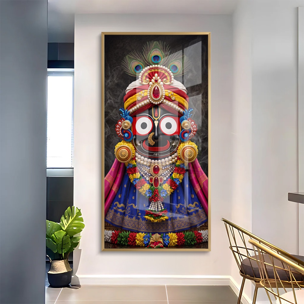 Majestic Lord Jagannath Jeweled Face Wall Art - Image 2
