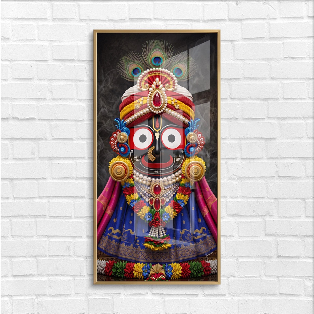 Majestic Lord Jagannath Jeweled Face Wall Art - Image 4
