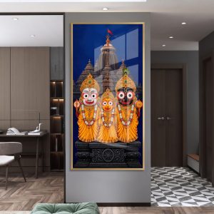 Lord Jagannath Trinity Puri Temple Glass Painting