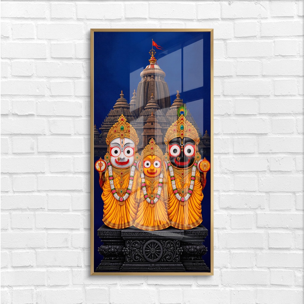 Lord Jagannath Trinity Puri Temple Glass Painting - Image 4