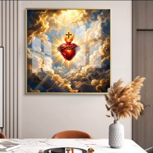 Sacred Heart in Heavenly Clouds Artwork