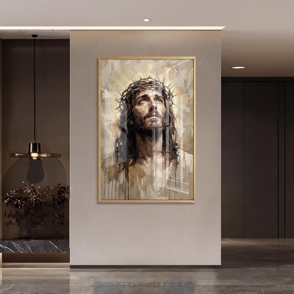Jesus Crown of Thorns Portrait Painting - Image 2