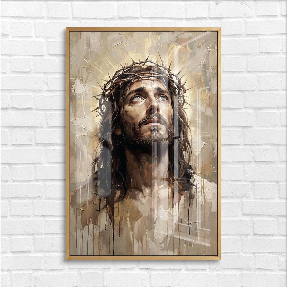 Jesus Crown of Thorns Portrait Painting - Image 4