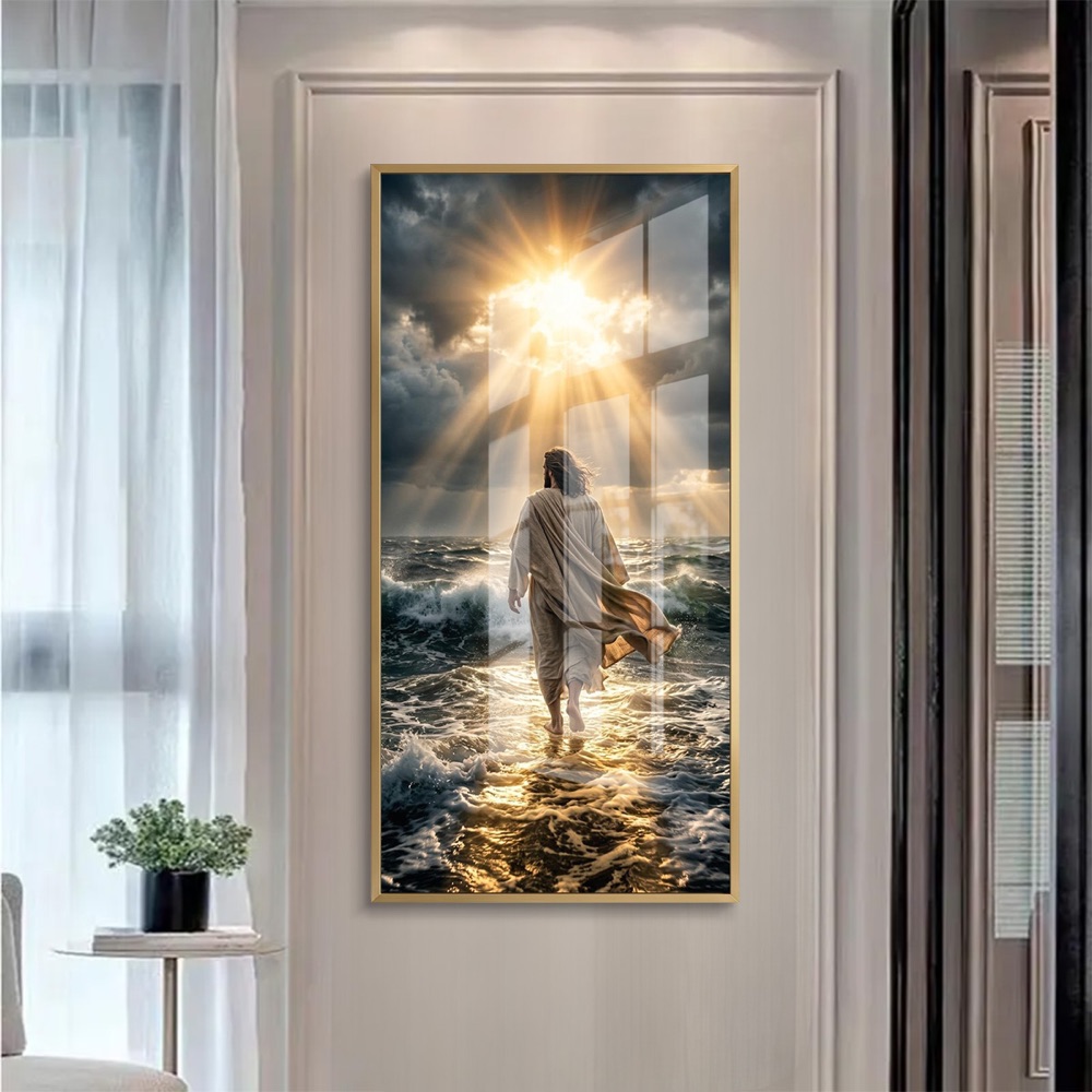 Jesus Walking on Water Glass Art - Image 2