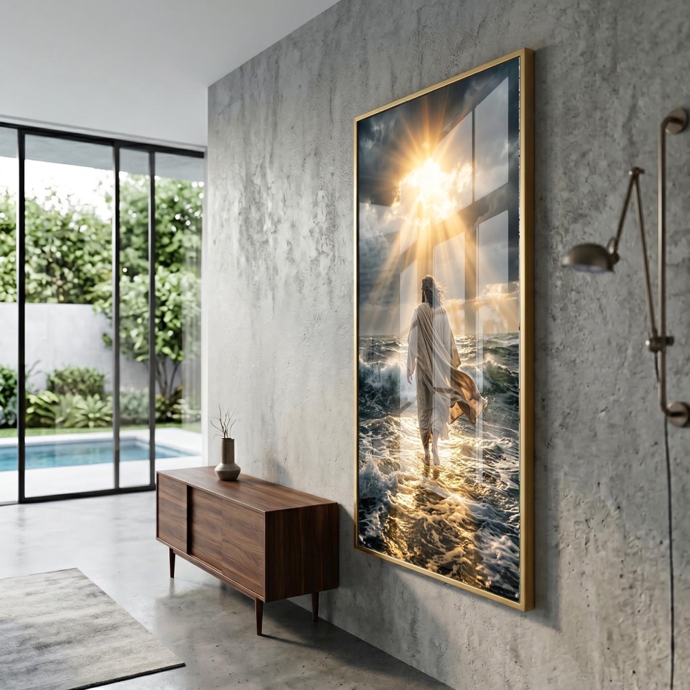 Jesus Walking on Water Glass Art - Image 3