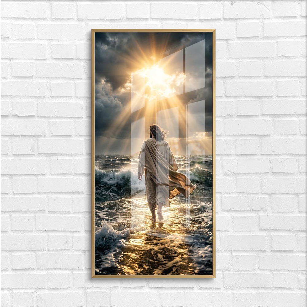 Jesus Walking on Water Glass Art - Image 4