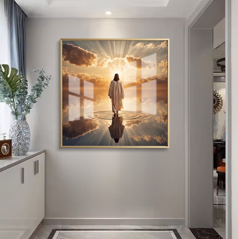 Golden Sunset Jesus Reflection Wall Art - Image 2