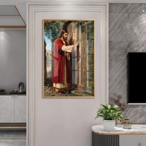 Christ Knocking Wooden Door Artwork