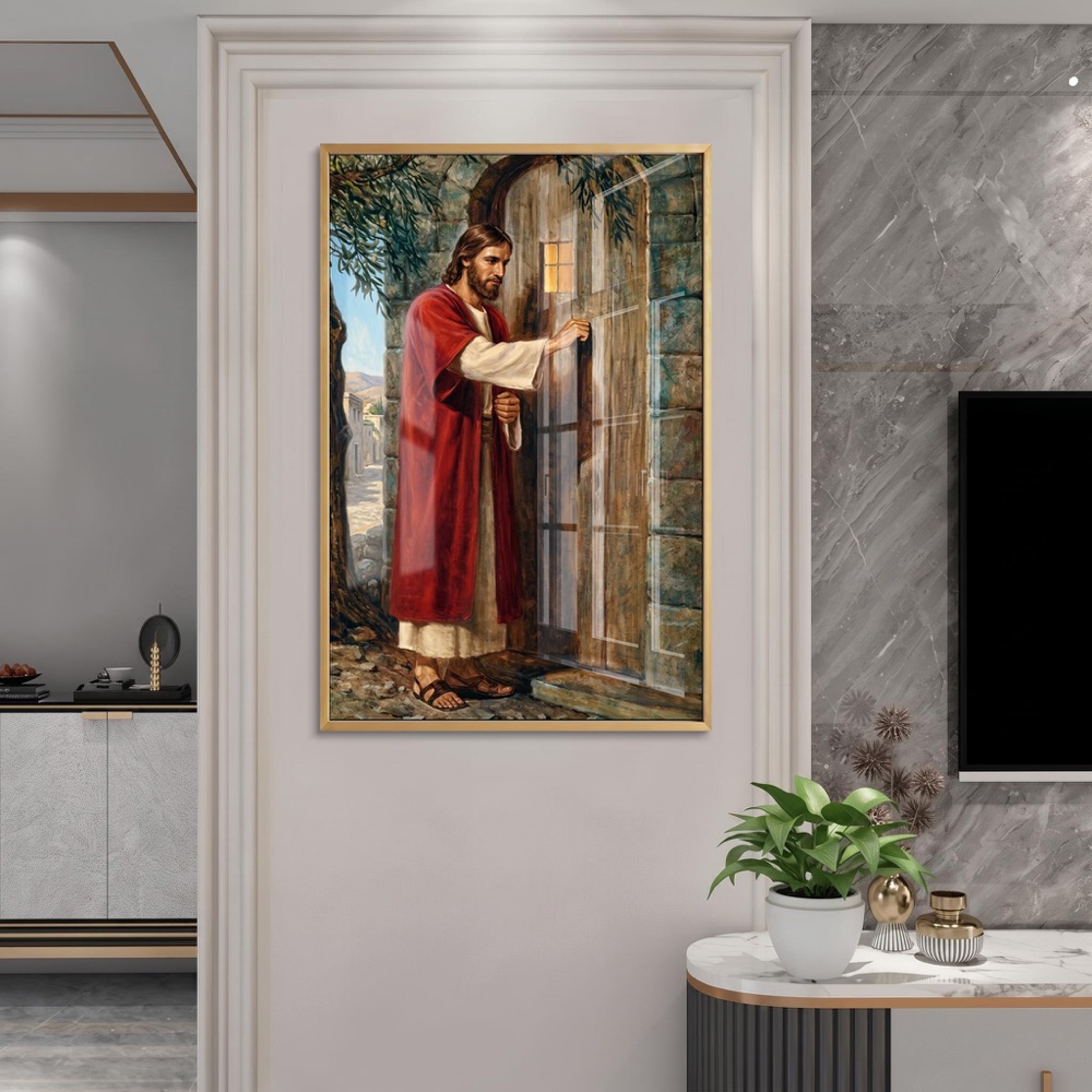 Christ Knocking Wooden Door Artwork