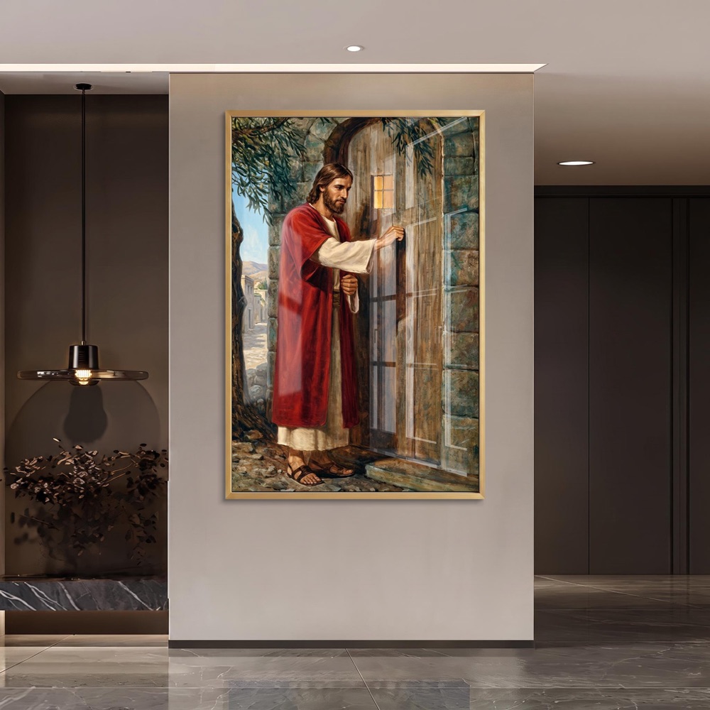 Christ Knocking Wooden Door Artwork - Image 2