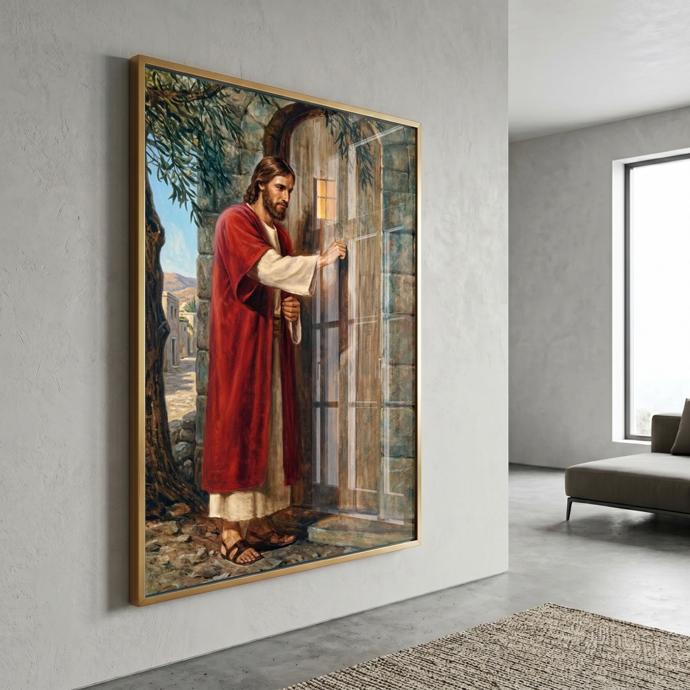 Christ Knocking Wooden Door Artwork - Image 3
