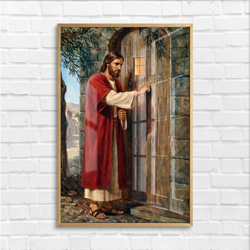 Christ Knocking Wooden Door Artwork - Image 4