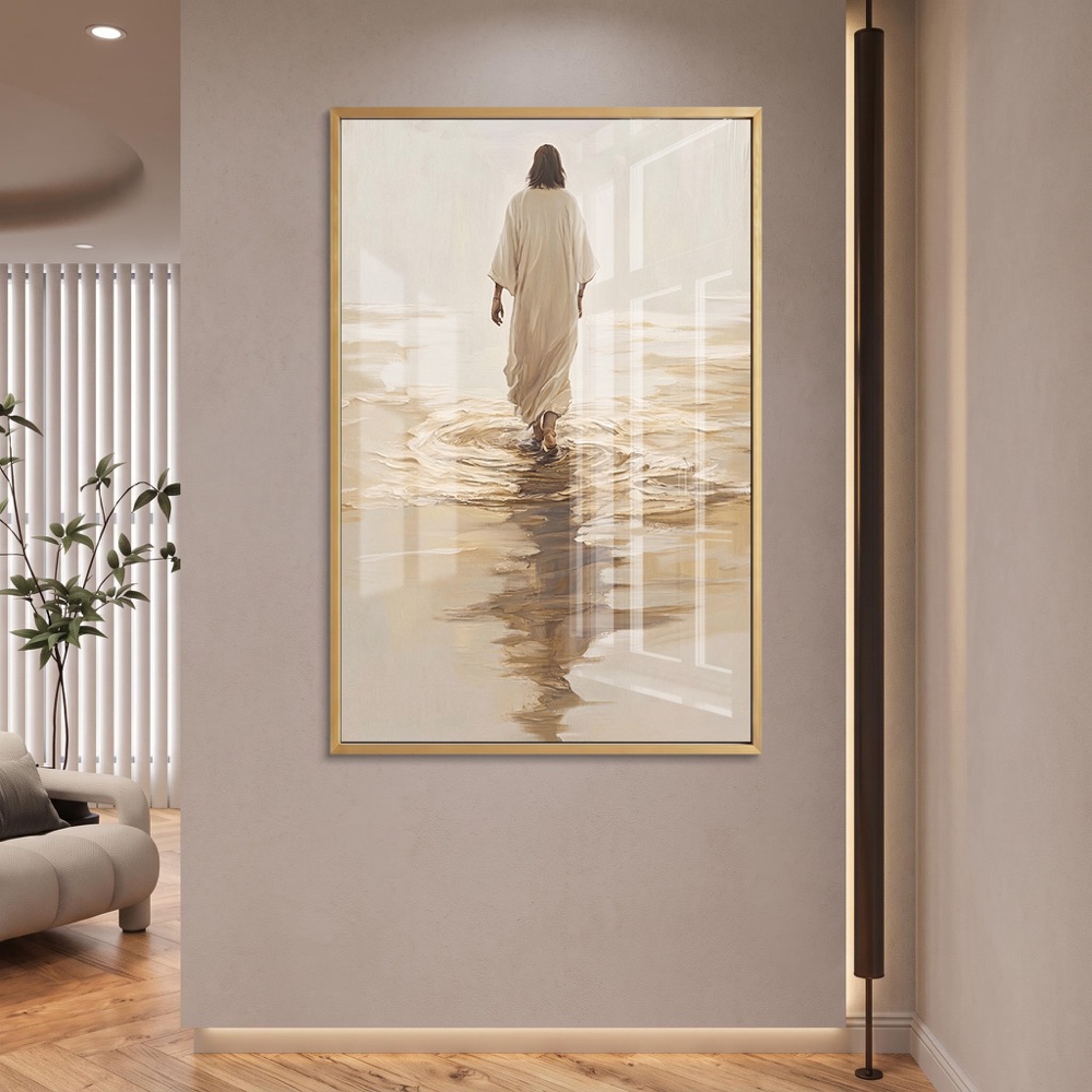 Calming Jesus Christ Glass Wall Art - Image 2