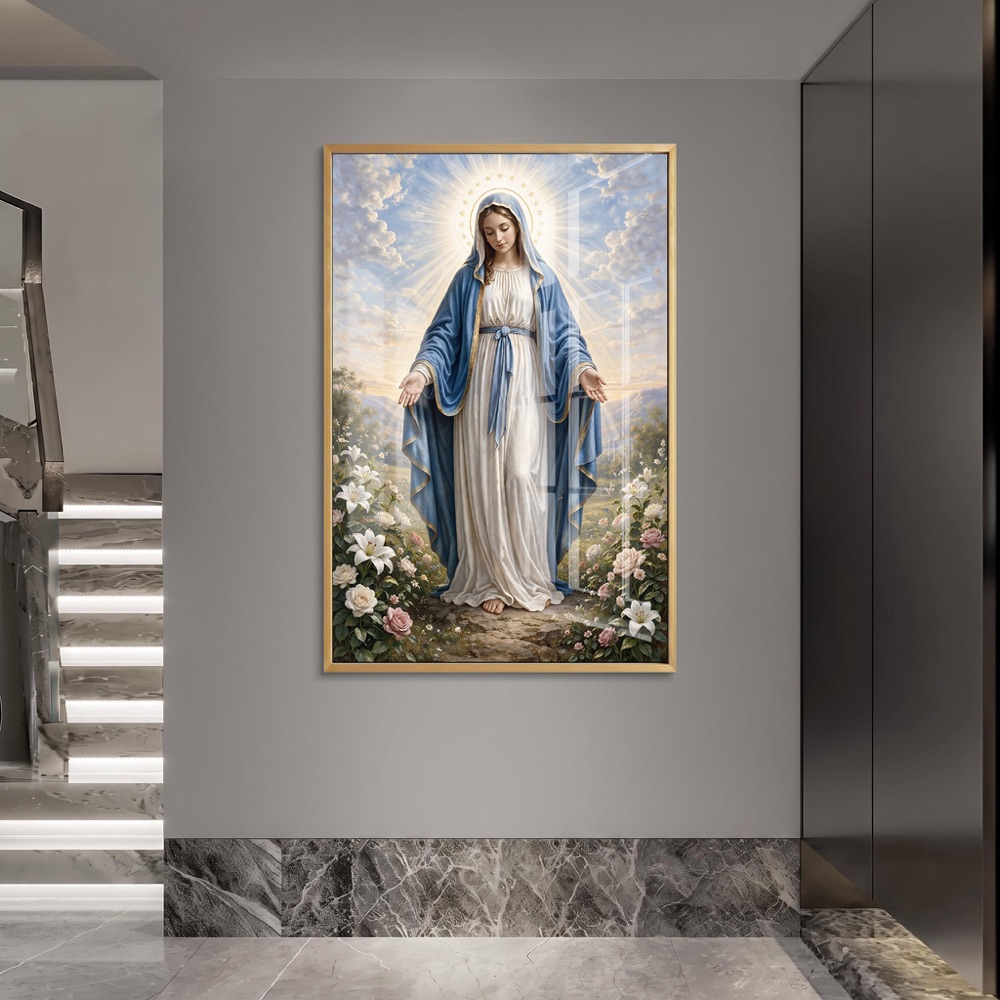 Blessed Mother Mary Heavenly Garden Wall Art
