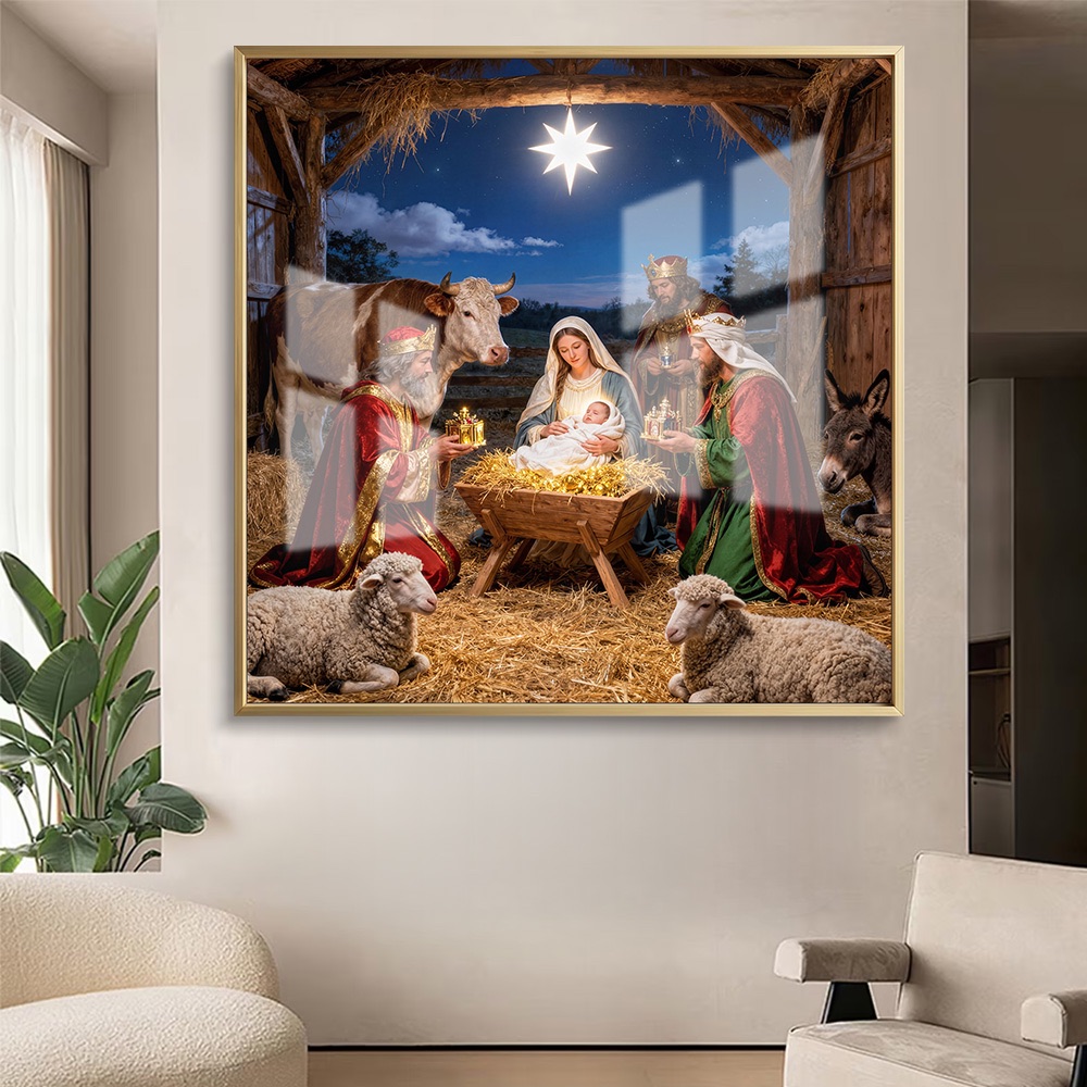 Baby Jesus Nativity Scene Painting - Image 2