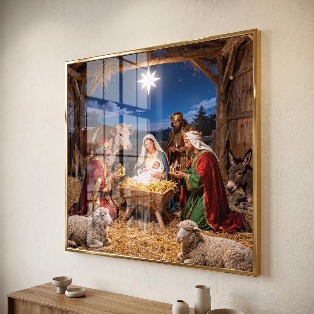 Baby Jesus Nativity Scene Painting - Image 3