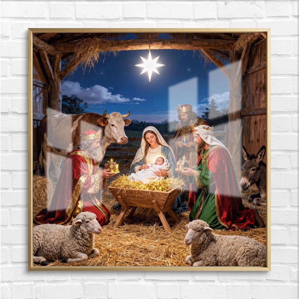 Baby Jesus Nativity Scene Painting - Image 4