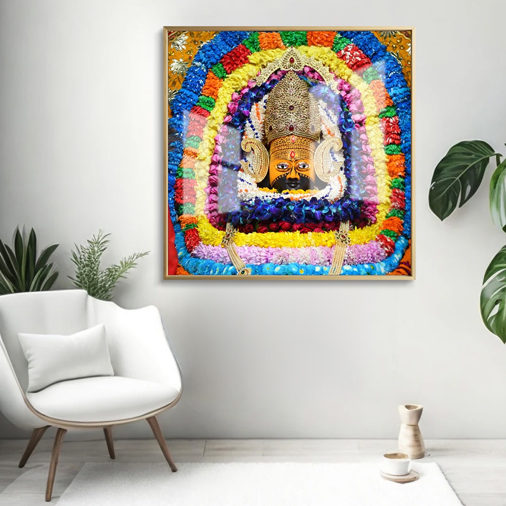 Khatu Shyam Colorful Floral Garland Painting