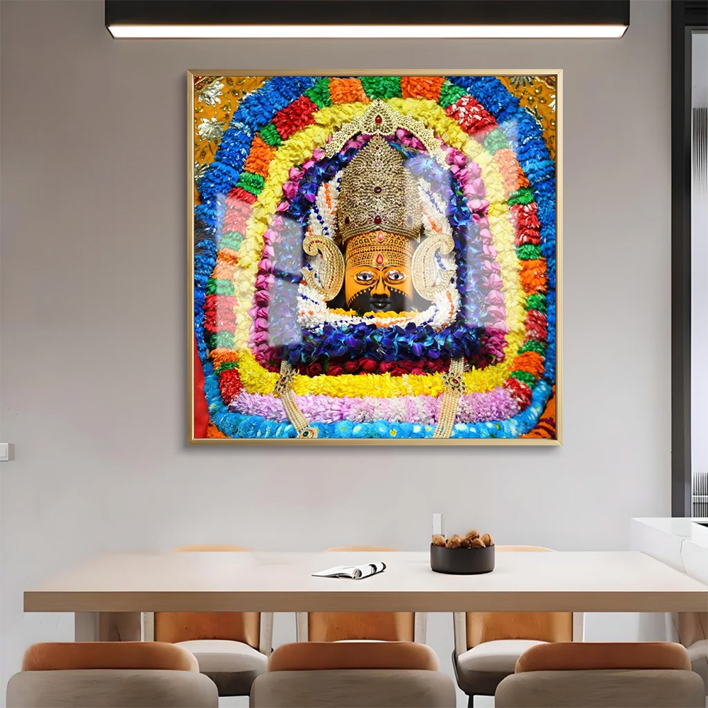 Khatu Shyam Colorful Floral Garland Painting - Image 2