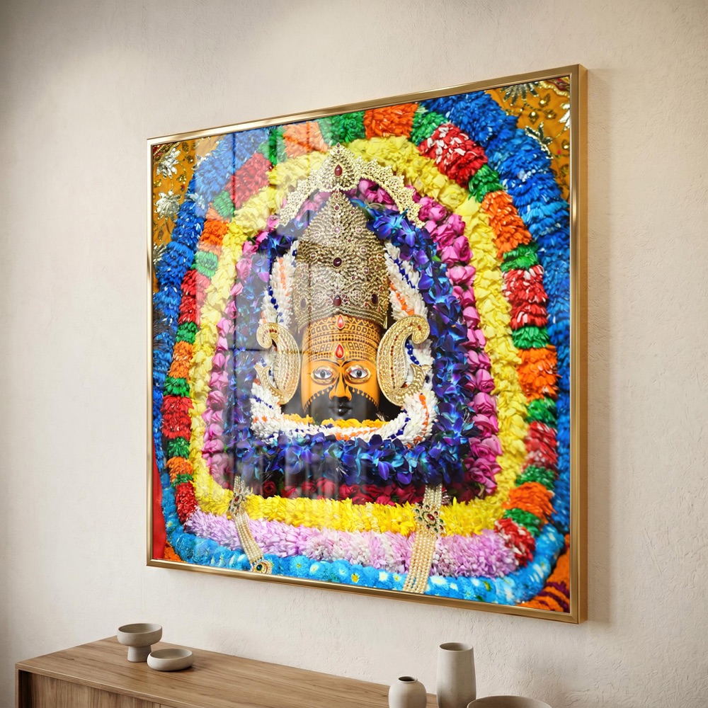 Khatu Shyam Colorful Floral Garland Painting - Image 3