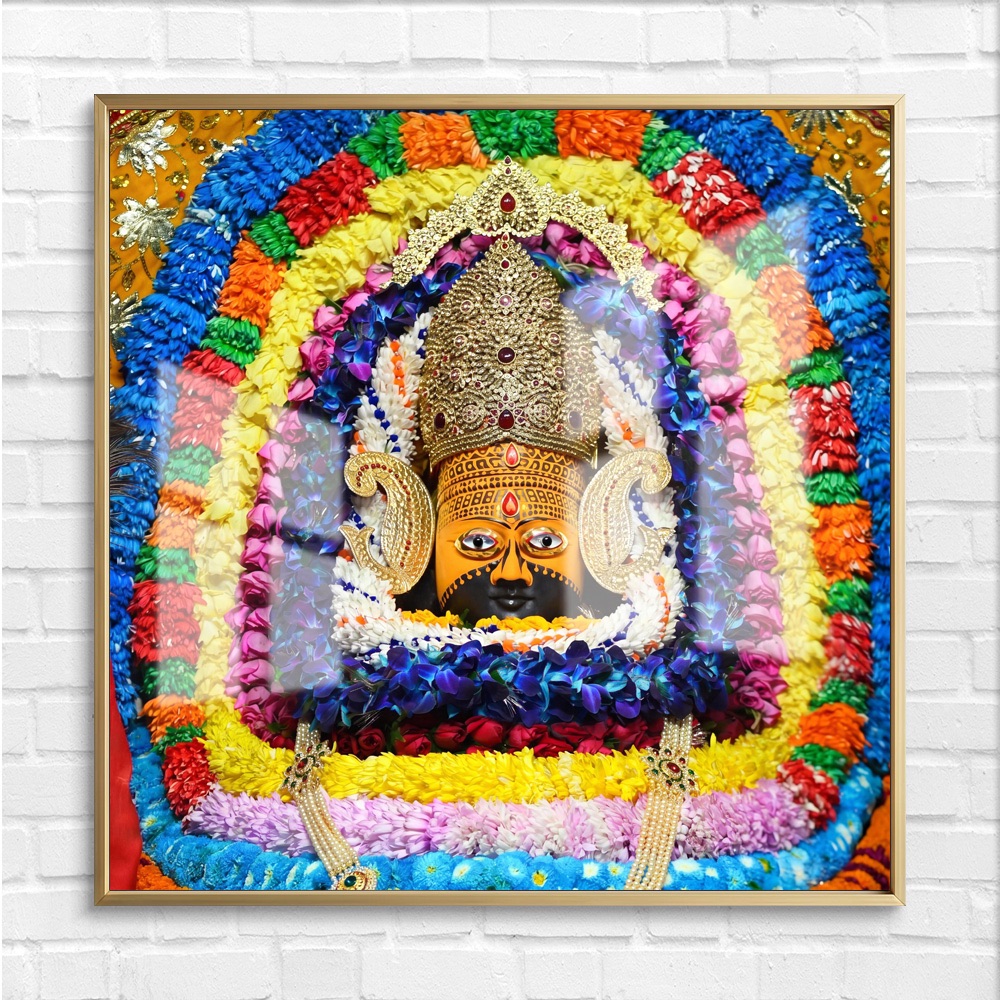 Khatu Shyam Colorful Floral Garland Painting - Image 4