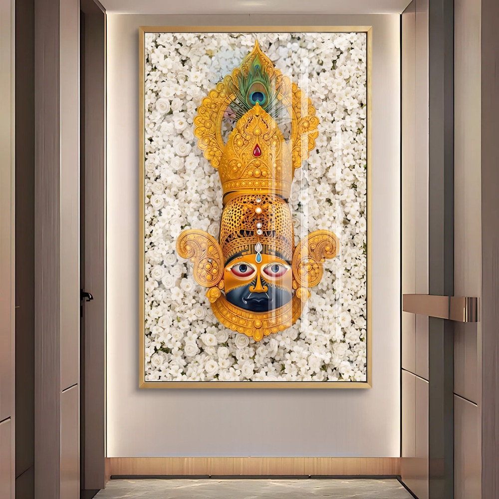 Khatu Baba White Flower Wall Art Frame - Image 2