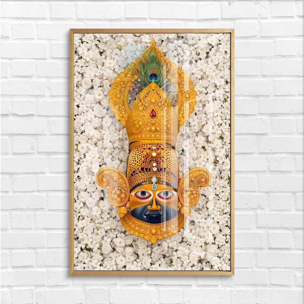 Khatu Baba White Flower Wall Art Frame - Image 4