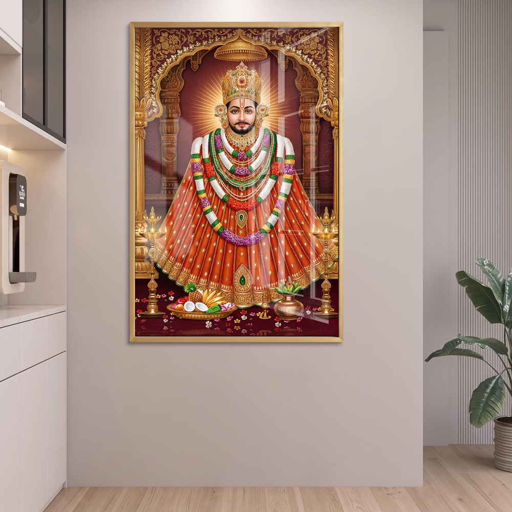 Full Standing Khatu Shyam Ji Temple Painting - Image 2