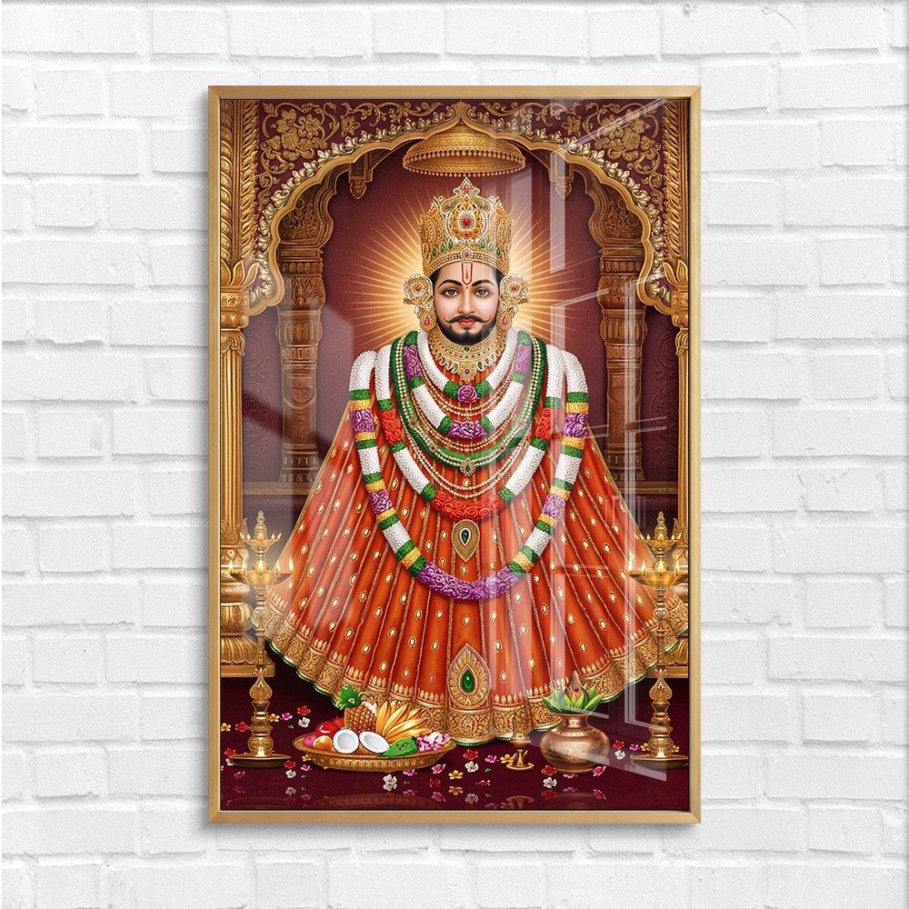 Full Standing Khatu Shyam Ji Temple Painting - Image 4
