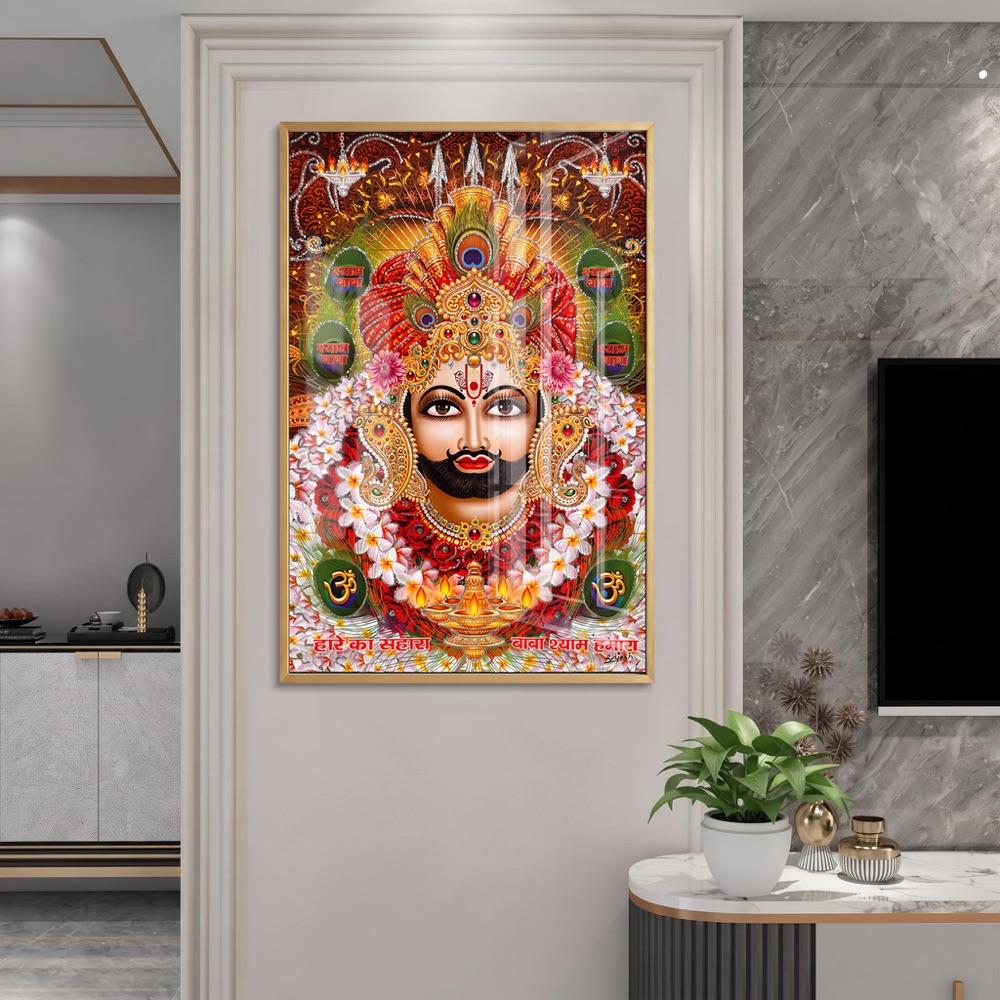Khatu Shyam Ji Glowing Diya Painting Frame - Image 2