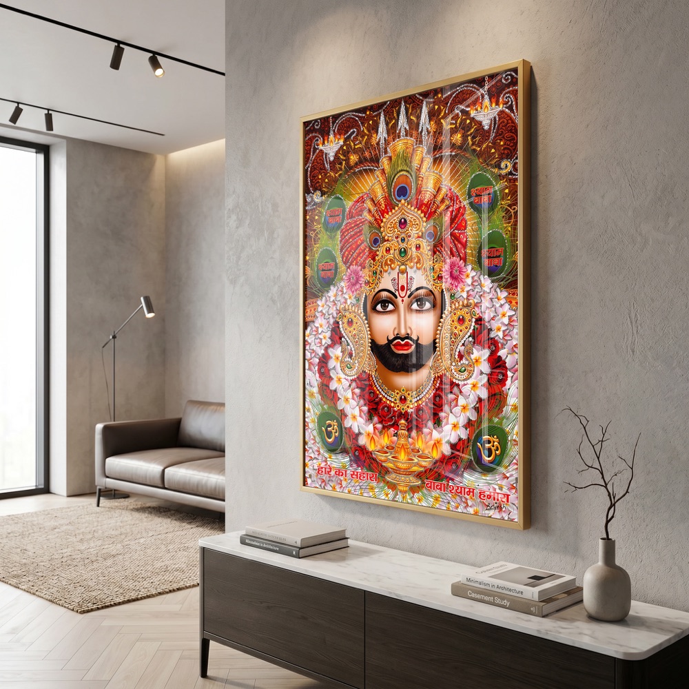 Khatu Shyam Ji Glowing Diya Painting Frame - Image 3