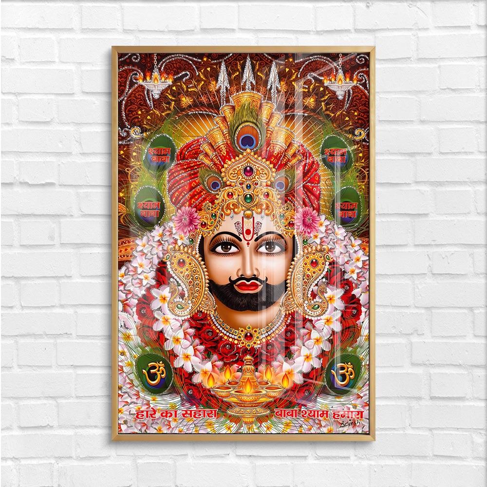 Khatu Shyam Ji Glowing Diya Painting Frame - Image 4