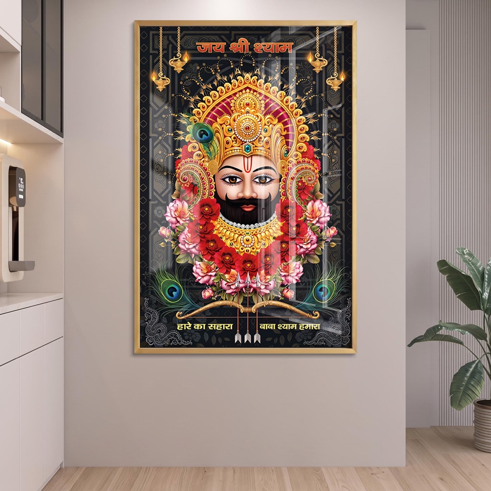 Khatu Shyam Bow Arrow Glass Painting